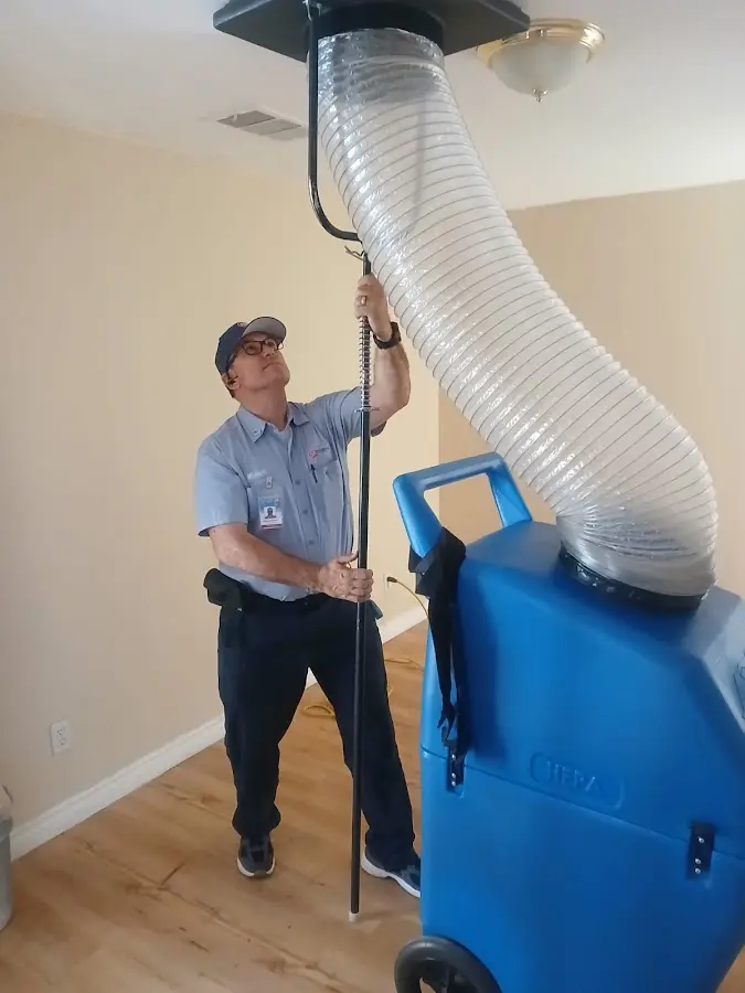 Mini Split Installation technician using HEPA equipment in Sioux Falls